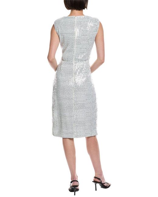 Akris Gray Sequin Midi Dress