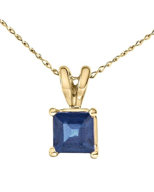 Haus of Brilliance Blue Colorful Gemstones 14K 0.65 Ct. Tw. Sapphire Pendant Necklace