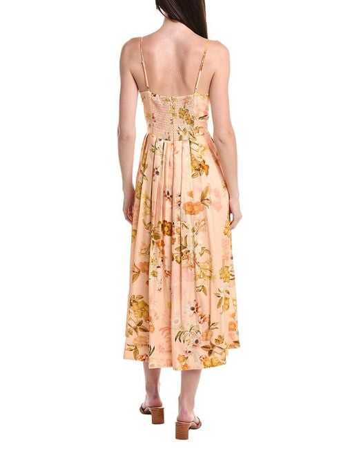 Julia Jordan Metallic Light Linen-Blend Maxi Dress