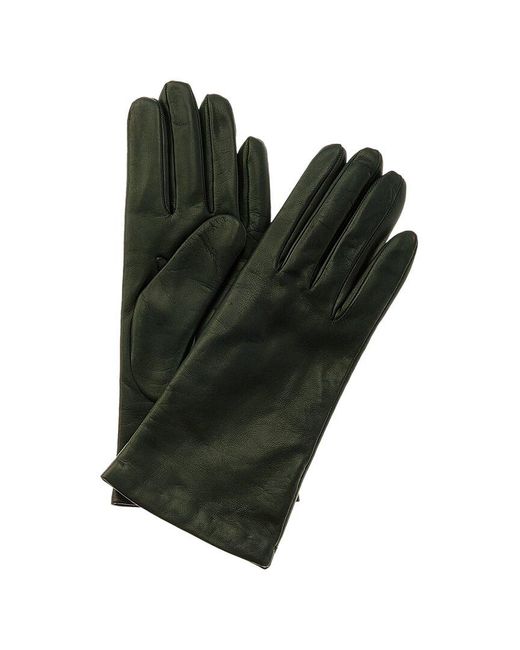 Portolano Black Cashmere-lined Leather Gloves