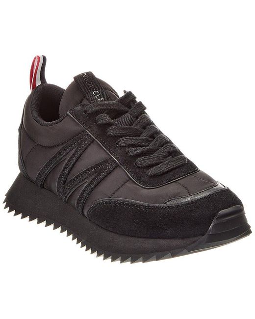 Moncler Black Pacey Suede Sneaker for men
