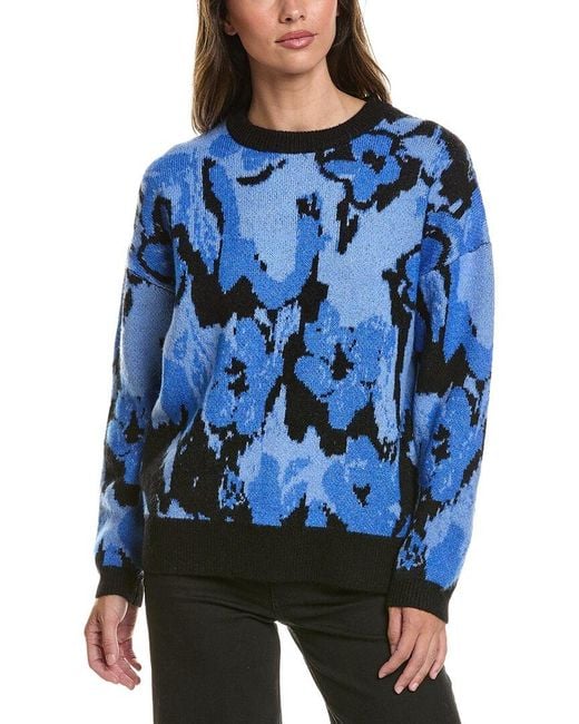 Ichi Blue Povoke Wool-Blend Knit Sweater