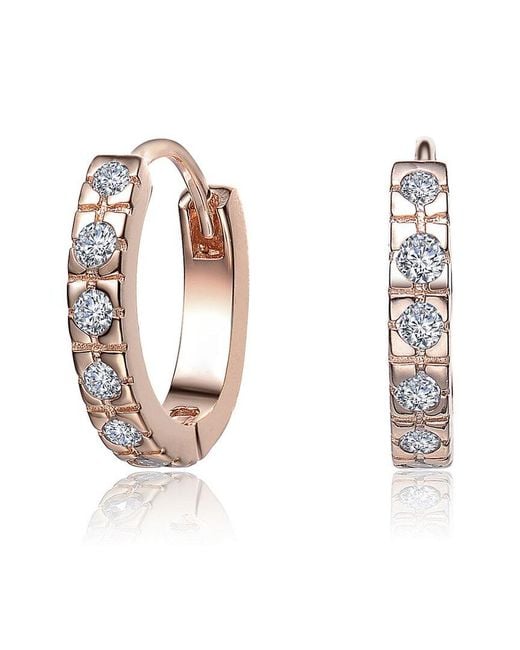 Rachel Glauber White 18k Rose Gold Plated Earrings