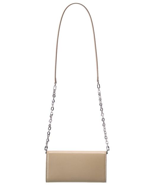 Givenchy White 4G Small Leather Wallet On Chain