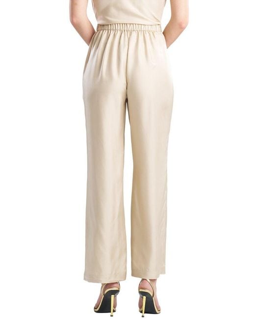 Natori Natural Silk Twill Straight Leg Pant