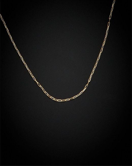 Italian Gold Black 14K Paperclip Chain Necklace