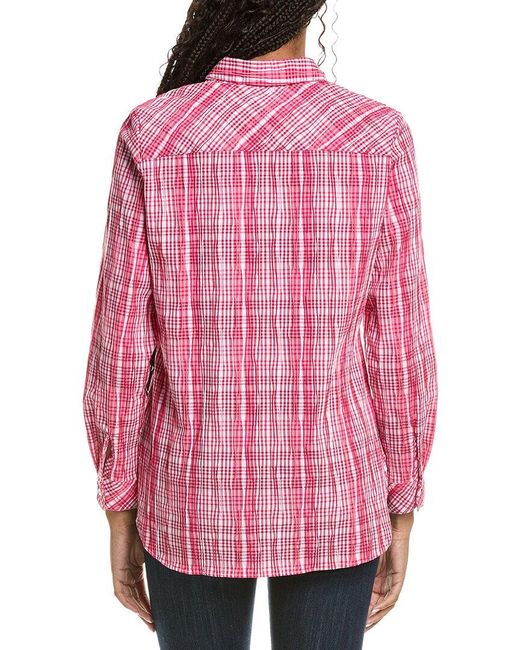 Foxcroft Red Germaine Pure Plaid Shirt