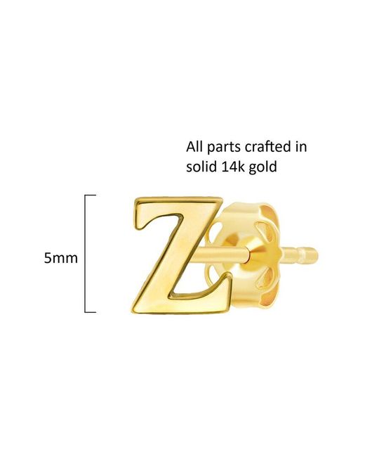 MaxColor Metallic 14K Initial Earrings