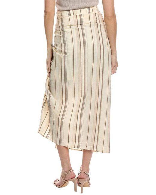 Brunello Cucinelli Natural Linen-blend Skirt