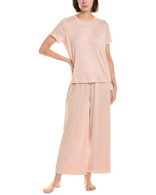 Splendid Pink 2Pc T-Shirt & Crop Pant Set