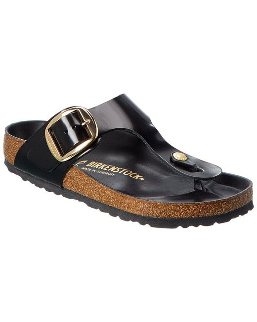 Birkenstock Black Gizeh Big Buckle Patent Sandal