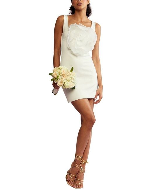 Cynthia Rowley White Sofia Organza Flower Dress