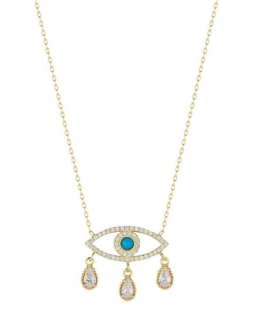 Sphera Milano Metallic 14K Over Cz Evil Eye Necklace