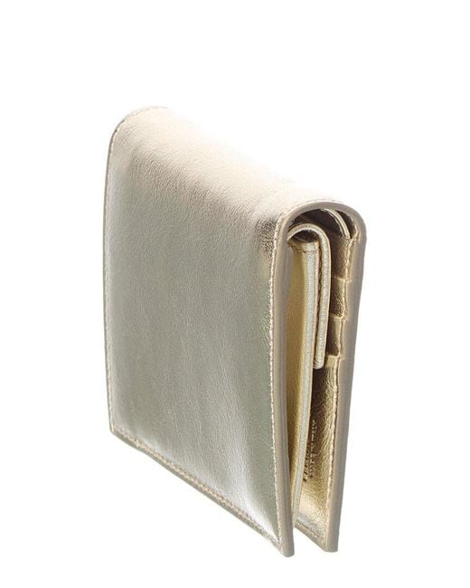 Ferragamo Gray Gancini Leather Card Case