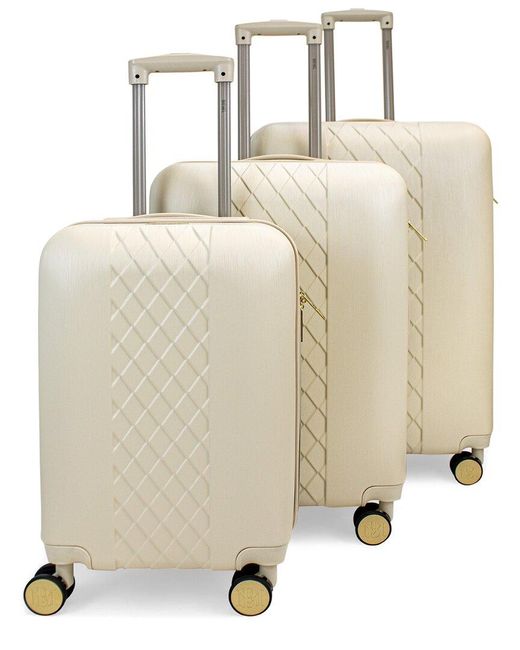 Badgley Mischka Synthetic 3pc Diamond Expandable Luggage Set in Champagne (Metallic) Lyst