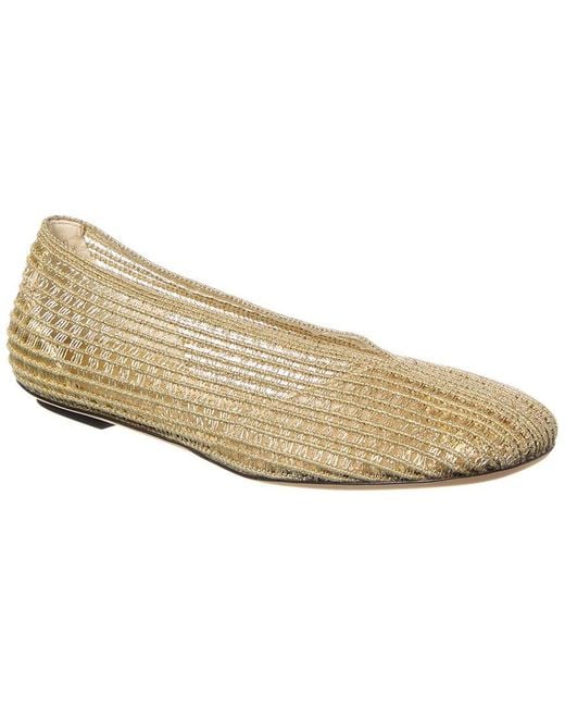 Victoria Beckham White Lurex Mesh Ballet Flat