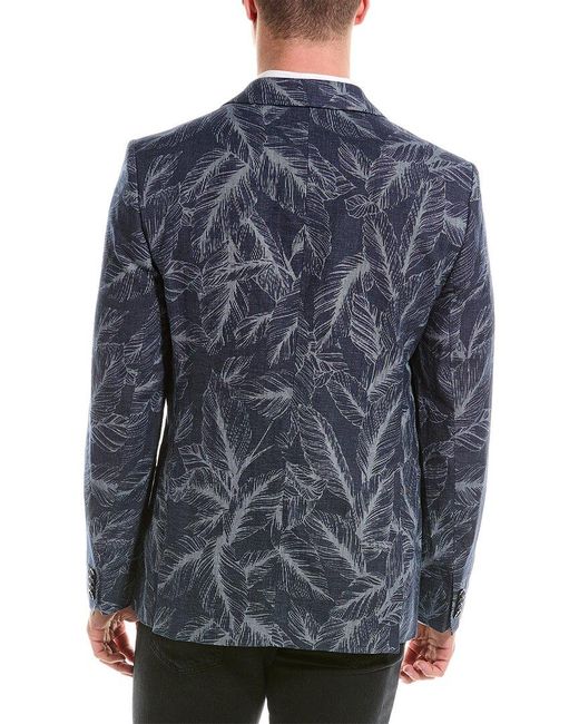 Ted Baker Blue Postoj Slim Linen-blend Jacket for men
