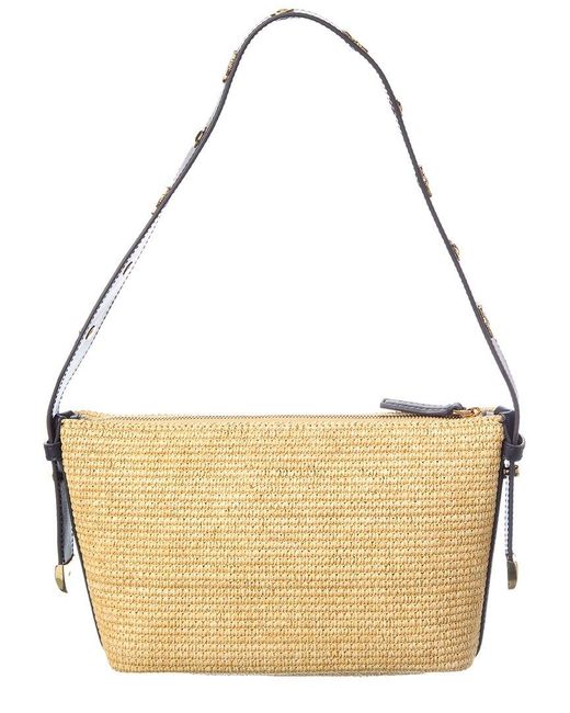 Madewell Metallic Straw Leather Sun Stud Shoulder Bag
