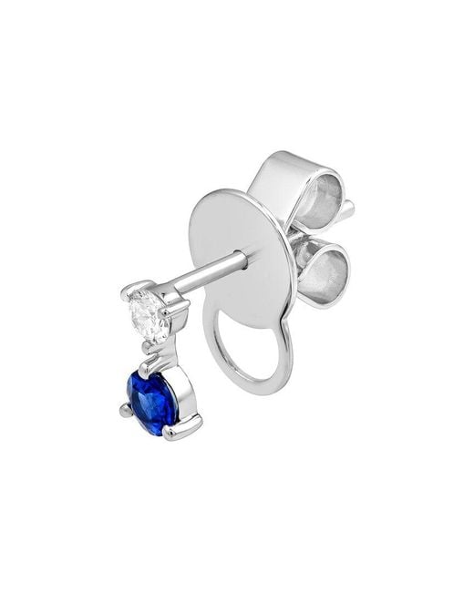 HAWLEY ST Blue 14K 0.43 Ct. Tw. Diamond & Sapphire Fashion Earrings
