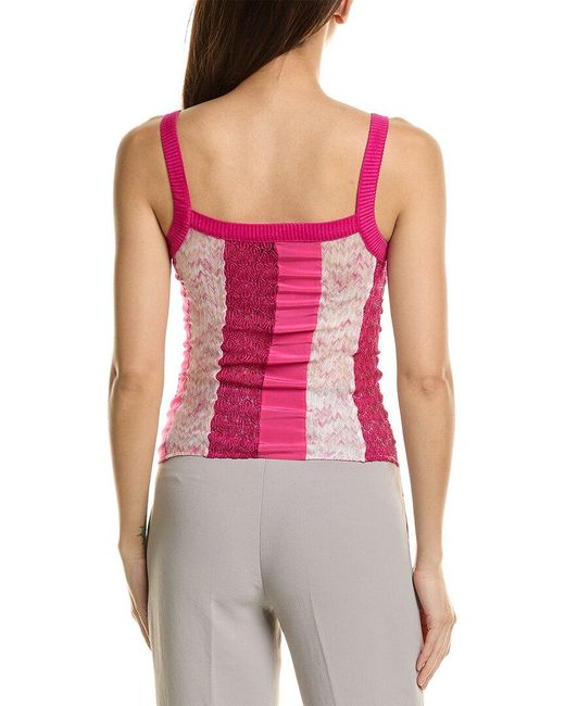 Missoni Pink Silk-Blend Tank Top