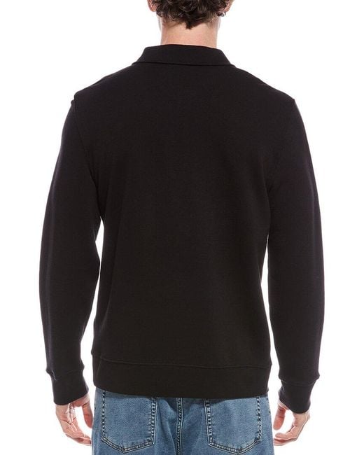 Vince Black French Terry 1/4-Zip Pullover for men