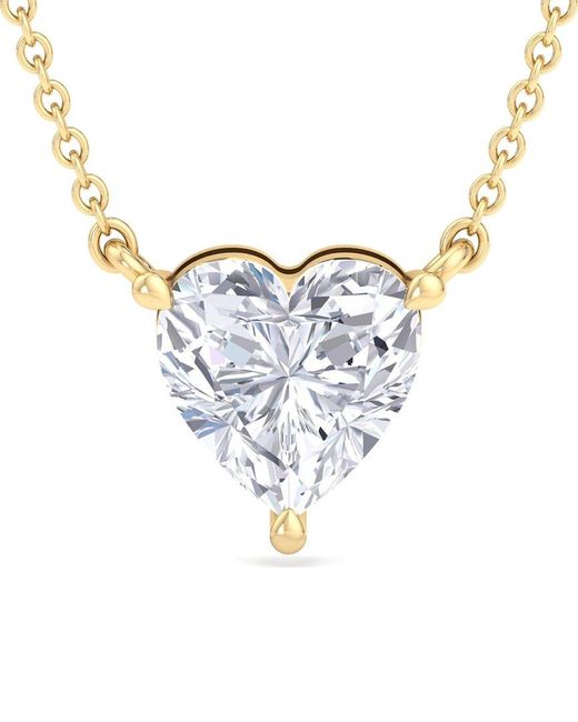 Lab Grown Diamonds Metallic 14K 2.00 Ct. Tw. Lab-Grown Diamond Solitaire Pendant Necklace