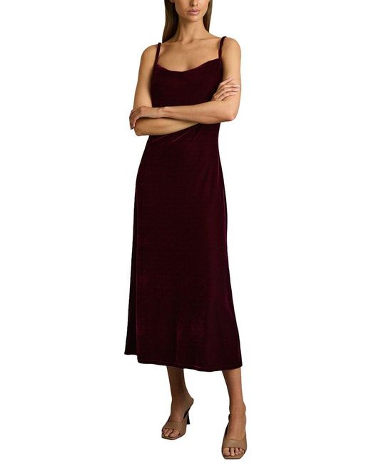 Reiss Purple Margot Velvet Slip Dress
