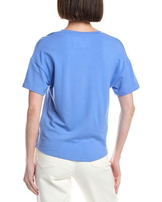 Majestic Filatures Blue French Terry Semi-relaxed T-shirt