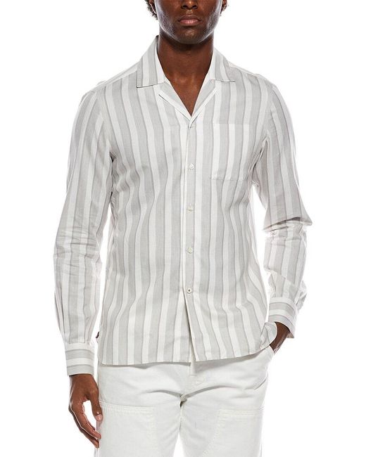 Isaia White Silk-Blend Shirt for men