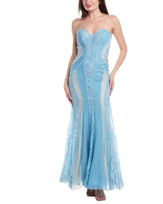 Issue New York Blue Lace Gown