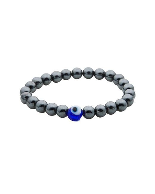 jean claude Blue Hematite Glass Beads Stretch Bracelet for men