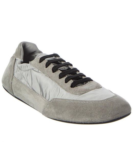 Prada Gray Collapse Re-Nylon & Suede Sneaker