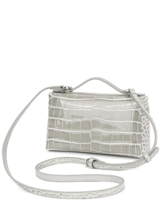 Tiffany & Fred Paris Gray Croc-Embossed Mini Leather Tote