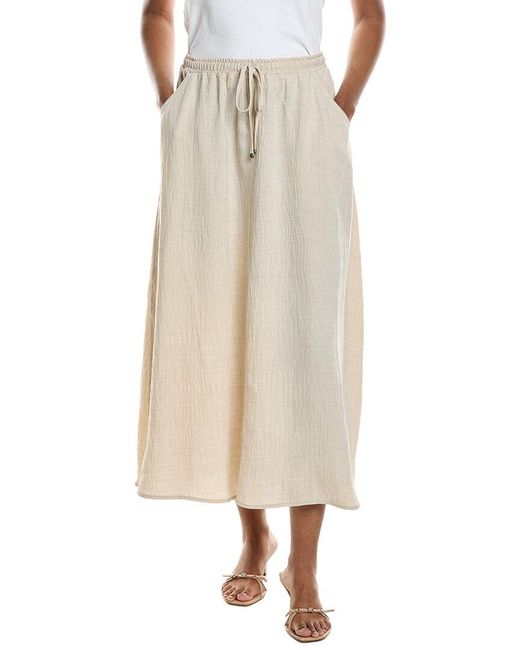 Max Studio Natural Drawstring Maxi Skirt