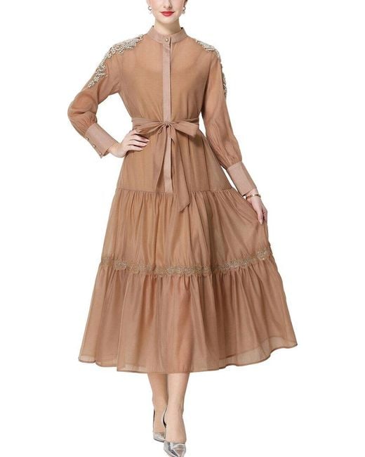 MIRA RICHI Brown Midi Dress