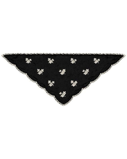 Saachi Black Embroidered Gauze Bandana