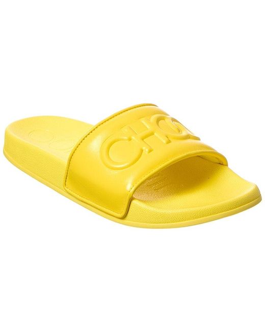 Jimmy Choo Yellow Azari/F Leather Slide