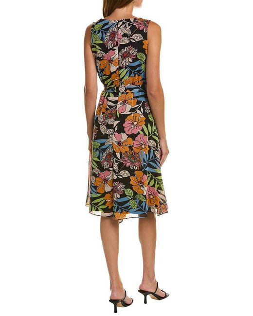 Donna Ricco Cowl Midi Dress in Black | Lyst UK