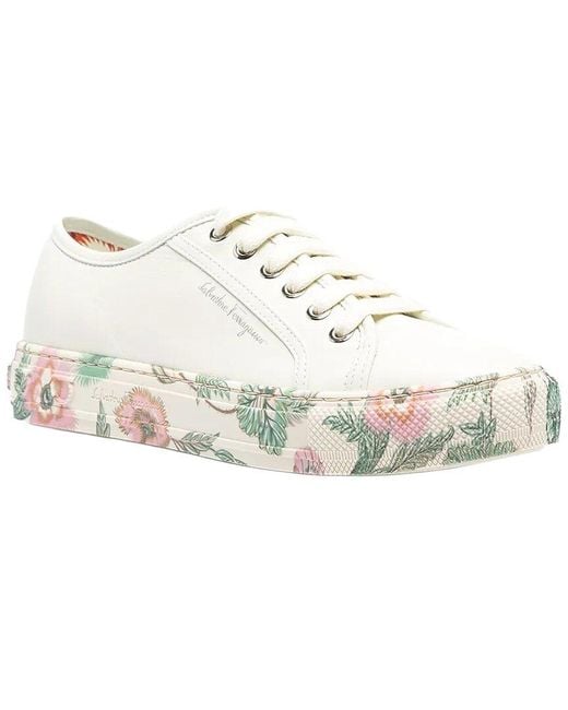 Ferragamo White Leather Sneaker