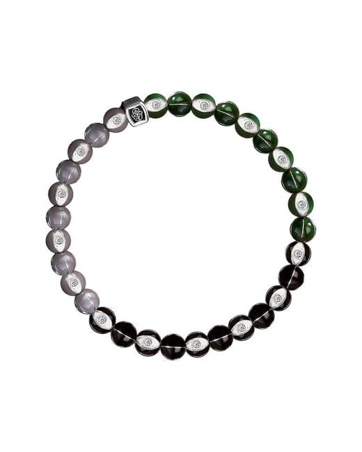 Karma and Luck Black Plated Stretch Bracelet