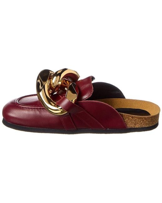 J.W. Anderson Red Chain Leather Mule