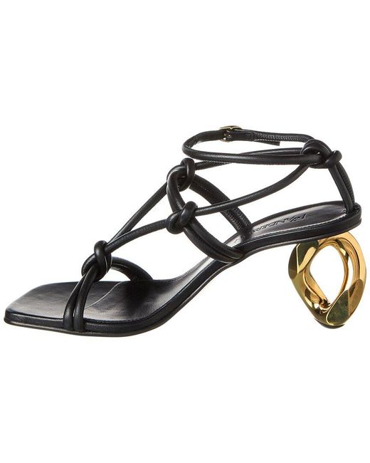 J.W. Anderson Black Chain Leather Sandal