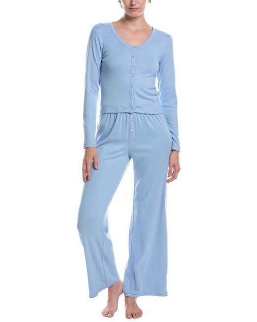 Pj Salvage Blue 2Pc More Amour Pajama Set