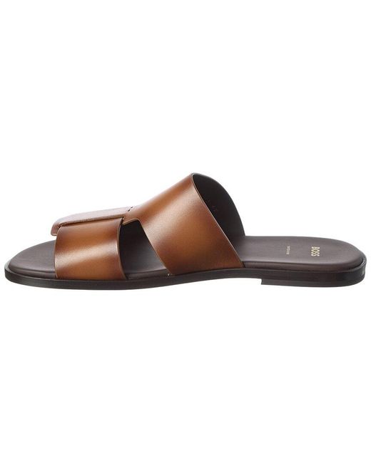 Boss Brown Boss Kael Leather Slide for men