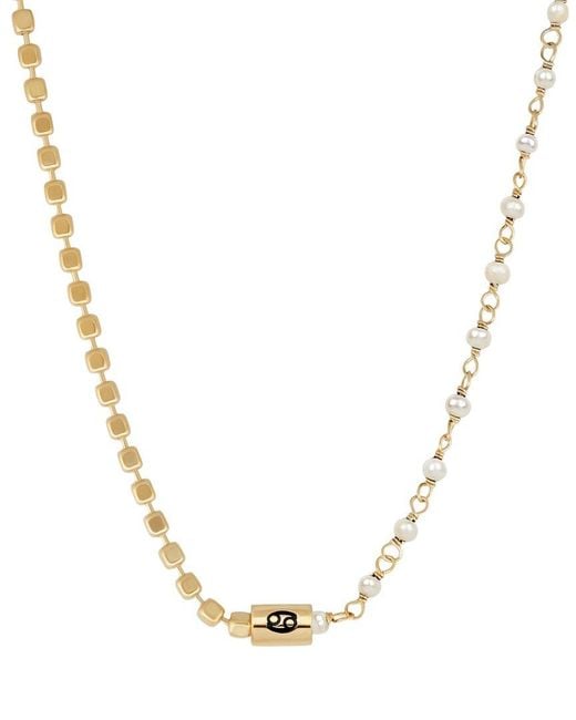 Karma and Luck Metallic Plated Moonstone Beaded Necklace