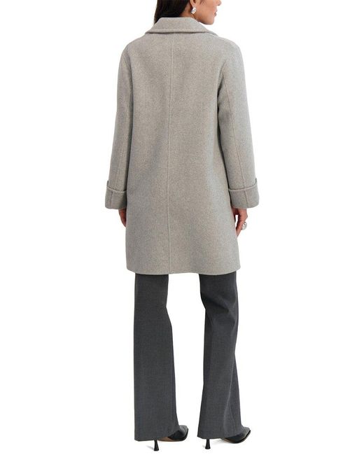 Tahari Gray Sandra Medium Wool-Blend Coat