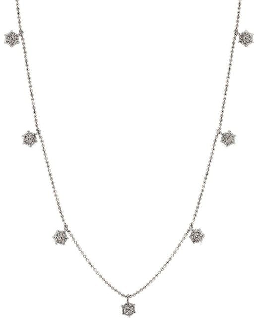 Suzy Levian Metallic 14k 0.30 Ct. Tw. Diamond Flower Station Necklace