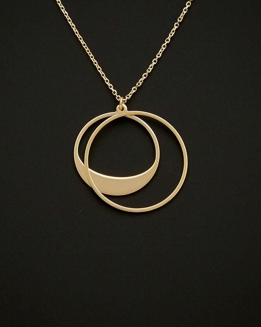 Italian Gold Black 14k Graduated Circles Adjustable Necklace