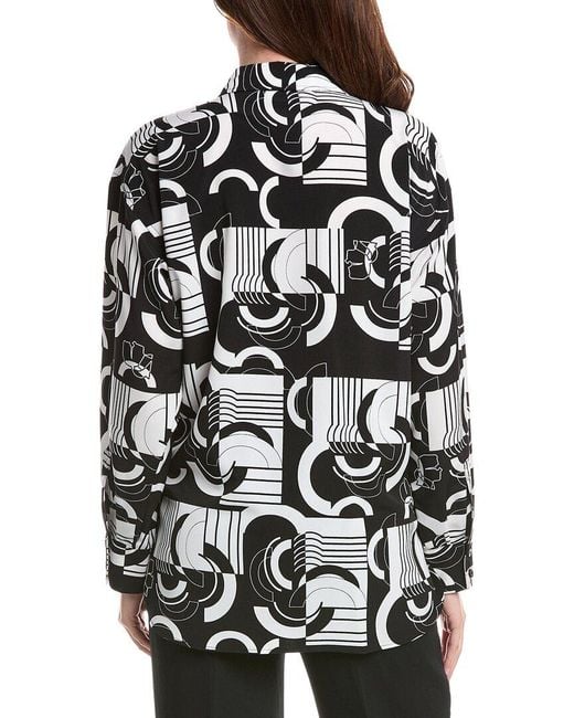 Karl Lagerfeld Black Oversize Utility Blouse