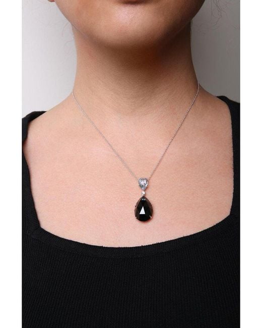 Haus of Brilliance White Colorful Gemstones 18K 25.69 Ct. Tw. Diamond & Onyx Pendant Necklace